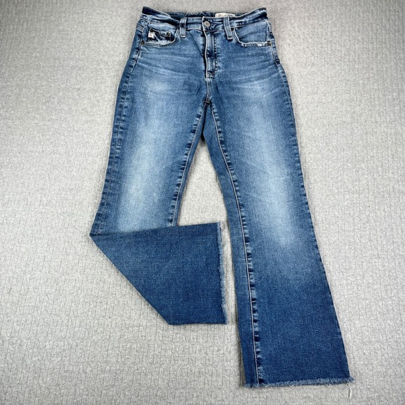 Ag Adriano Goldschmied Denim - AG Adriano Goldschmied Bootcut Jeans Women 26/25X26 Blue Raw Hem High‎ Rise